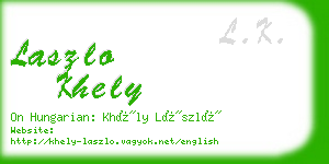 laszlo khely business card